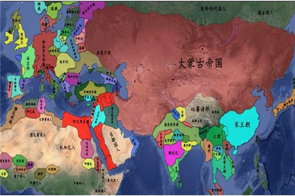 蒙古帝国 公元1260年解体 发展为元朝